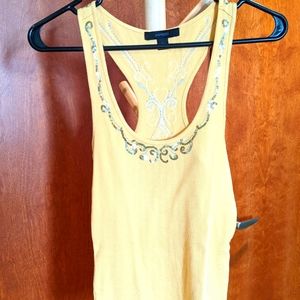 Express Yellow Tank with Sparkle Embellishment